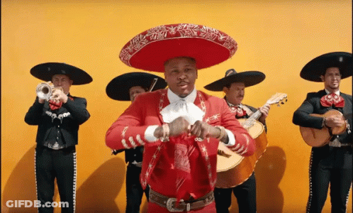 Man In Red Sombrero In Front Of Band GIF
