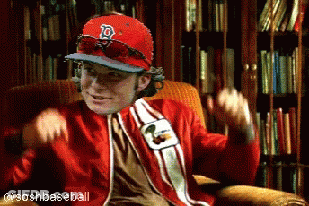 Man In Red Sox Hat And Sunglasses GIF