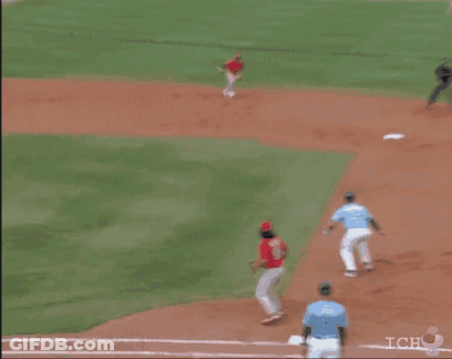 Man In Red Sox Jersey With Scoreboard GIF