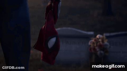 Man In Red Spider-Man Suit Putting On Helmet GIF
