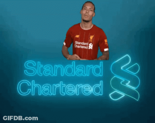 Man In Red Standard Chartered Jersey GIF