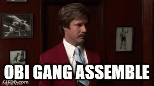 Man In Red Suit And Tie Obi Gang Assemble GIF