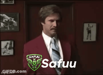 Man In Red Suit And Tie With Picture On Wall GIF
