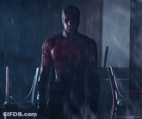 Man In Red Suit Daredevil Shots GIF