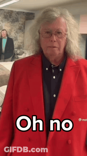 Man In Red Suit Saying Oh No GIF