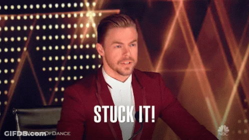 Man In Red Suit Saying Stuck GIF