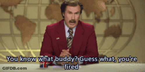 Man In Red Suit Saying You're Fired GIF