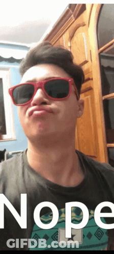 Man In Red Sunglasses With Nope Shirt GIF