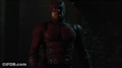 Man In Red Superhero Costume Screaming GIF