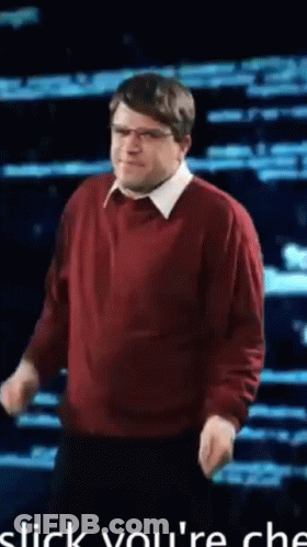 Man In Red Sweater And Black Pants Dancing GIF
