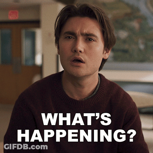 Man In Red Sweater Asking What's Happening GIF