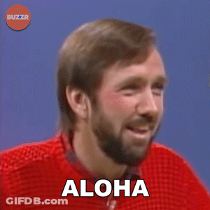 Man In Red Sweater Saying Aloha GIF