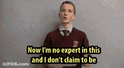 Man In Red Sweater Saying Now I'm No Expert GIF