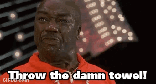 Man In Red Sweatshirt Crying Throw The Towel GIF