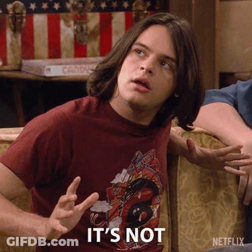 Man In Red T-Shirt Says Not GIF