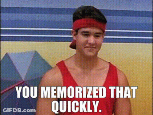 Man In Red Tank Top And Headband Saying You Memorized That Quickly GIF