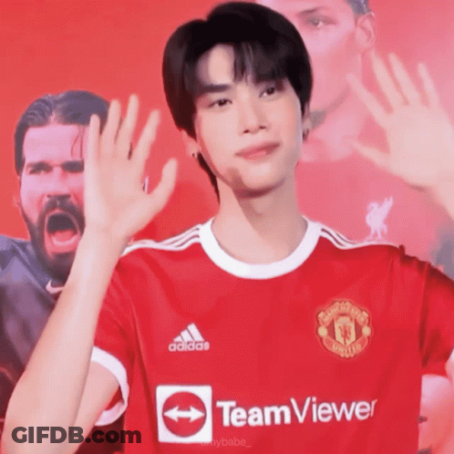 Man In Red Teamviewer Shirt GIF