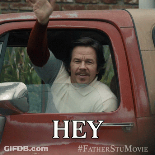 Man In Red Truck Saying Hey GIF