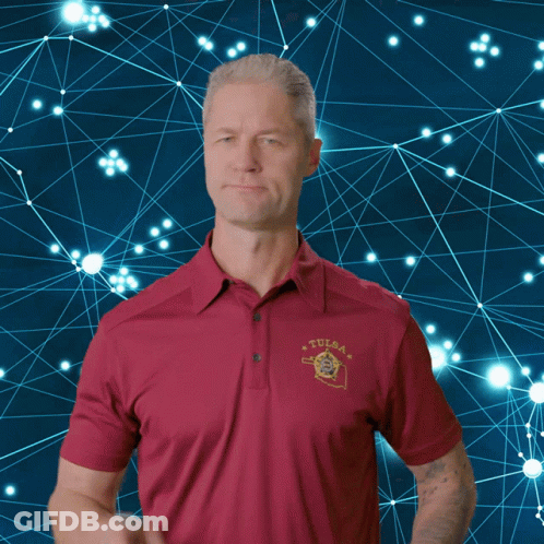 Man In Red Tulsa Polo Shirt Pointing Finger GIF