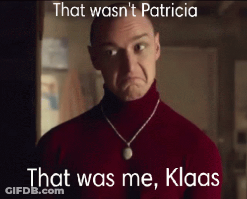 Man In Red Turtleneck Saying That Wasn't Patricia That Was Me Klaas GIF