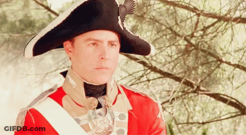 Man In Red Uniform With Black Hat GIF