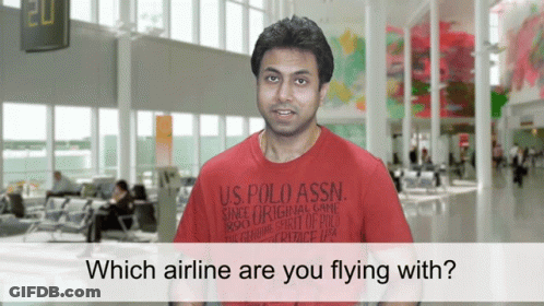 Man In Red US Polo Assn T-Shirt Airport GIF