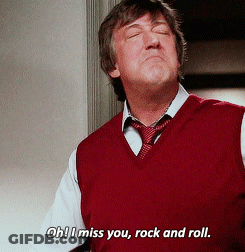Man In Red Vest And Tie Saying Oh I Miss You Rock And Roll GIF