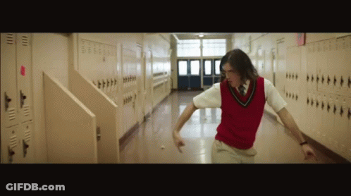 Man In Red Vest And Tie Walking GIF