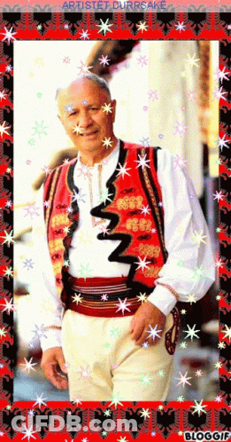 Man In Red Vest And White Shirt Surrounded By Stars Says Artist Durrsake GIF