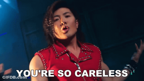 Man In Red Vest Says You're So Careless GIF