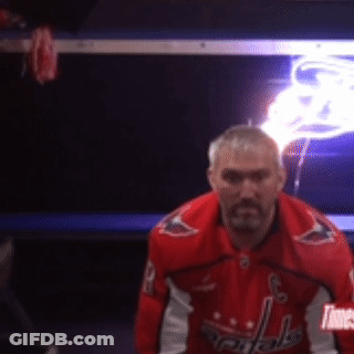 Man In Red Washington Capitals Jacket Locker Room GIF