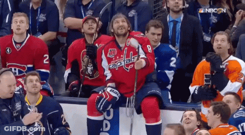 Man In Red Washington Capitals Jersey GIF