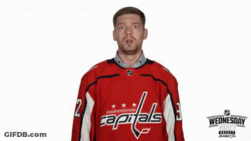 Man In Red Washington Capitals Jersey Saying What GIF