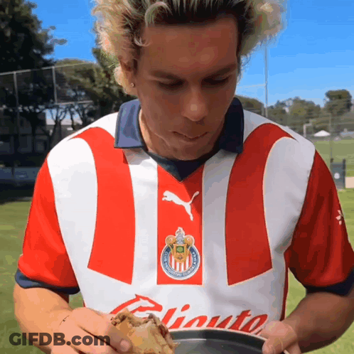 Man In Red, White, And Blue Eliauto Shirt GIF