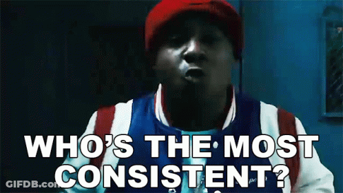Man In Red White And Blue Jacket Who's The Most Consistent GIF