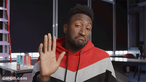 Man In Red White Black Hoodie Holding Hand GIF