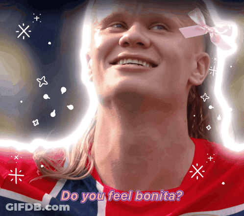 Man In Red White Blue Shirt Saying Do You Feel Bonita GIF