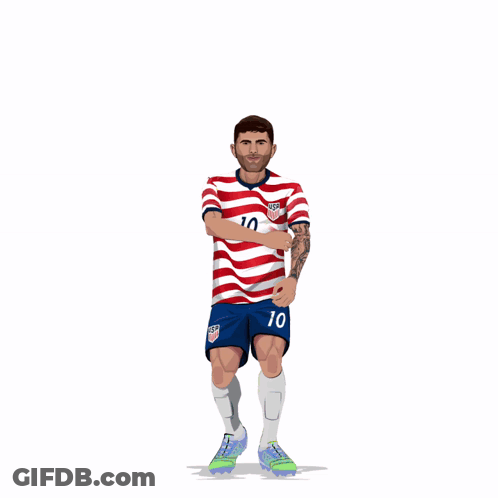 Man In Red White Blue Striped Shirt Number 10 GIF