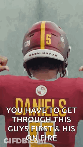 Man In Redskins Jersey And Helmet GIF