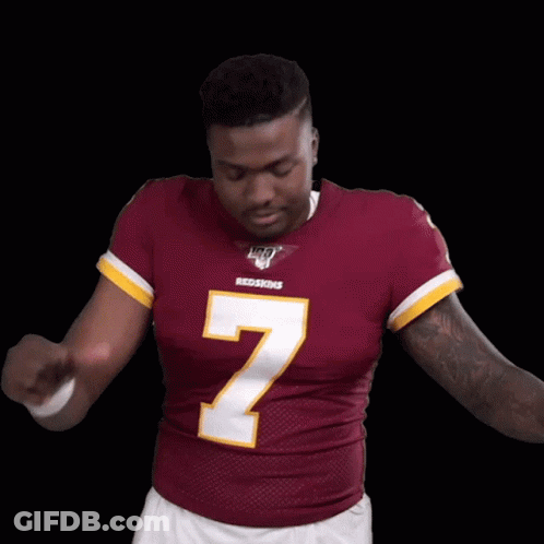Man In Redskins Jersey Number 7 GIF