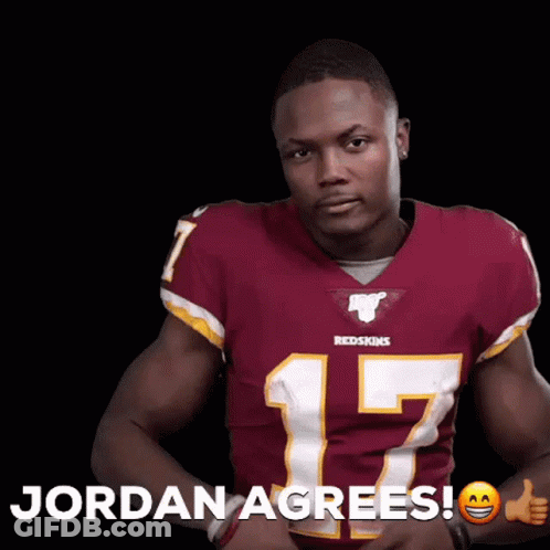 Man In Redskins Jersey Thumbs Up GIF