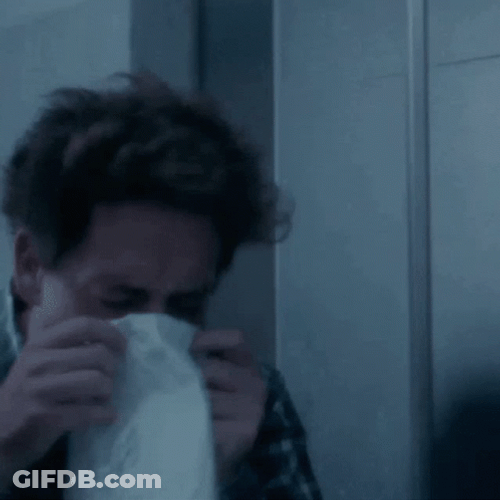 Man In Rest Room Anxiety Breathing GIF