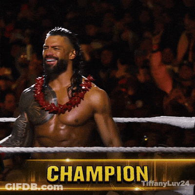 Man In Ring With Champion GIF