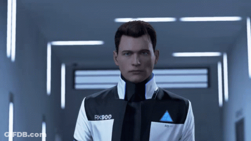 Man In Rk900 Jacket Standing In Dark Hallway GIF