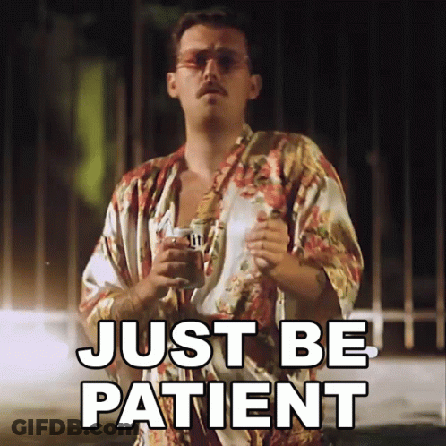 Man In Robe Holding Beer Saying Just Be Patient GIF