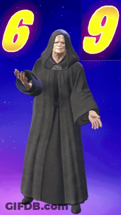 Man In Robe In Front Of Number 6 And 9 GIF