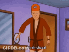 Man In Robe Saying Sh-Sh-Shaaa GIF