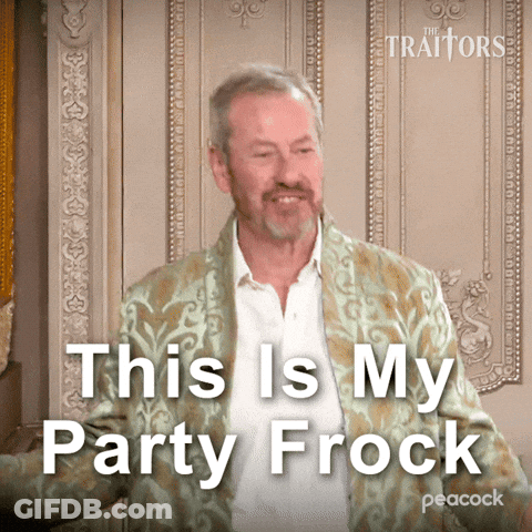 Man In Robe Saying This Is My Party Frock GIF