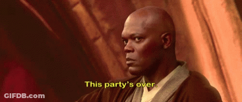 Man In Robe Saying This Party's Over Star Wars GIF