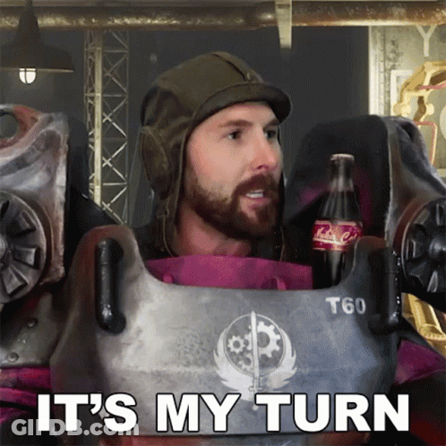 Man In Robot Costume Says It My Turn Holding Coke GIF
